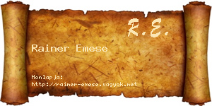 Rainer Emese névjegykártya